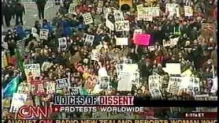 Archive: Protests erupt as George Bush takes US to war on Iraq