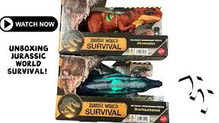 Jurassic World Survival UNBOXING! Brachauchenius vs Afrovenator!  Epic Dino Battle Reveal! NEW