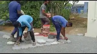 paver block installation, parking flooring, tiles fitting, gattu fitting, Interlocking Tiles