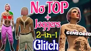 2-in-1 Outfit Glitch 🔥 No Top + Pink & White Joggers | GTA Online
