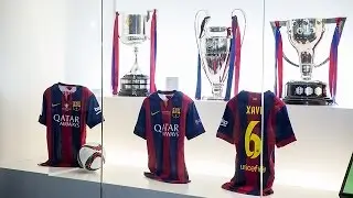 The treble space at FC Barcelona Museum