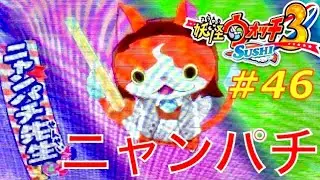 ニャンパチ先生とマッサラニャン♡【妖怪ウォッチ3スシ初見実況#46】