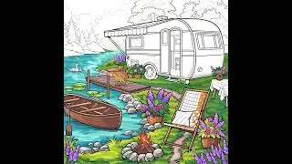 Camper site - colouring by numbers with @TheColouringGrid
