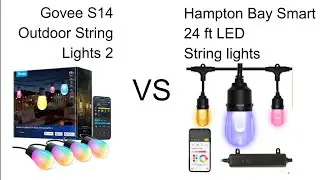 Уличная гирлянда Govee S14 (2 шт.) против светодиодной уличной гирлянды Hampton Bay Smart (7,3 м).