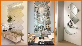 Living Room Mirror Wall Decor Ideas | Acrylic Mirror Wall Sticker Easy Peel and Stick 3D Wall tiles
