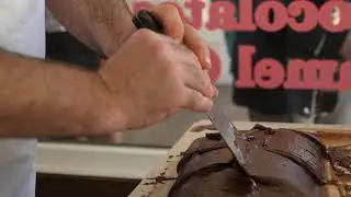 Making of Mackinac Island Fudge at Ryba's Fudge Shops