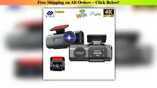 Dashcam Mini 4K UHD GPS Wifi Camera Recorder 24H Parking Dual Lens With 1080P Black Box Rearview