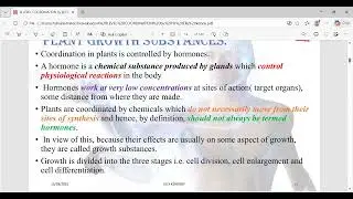 S.6 BIOLOGY  -LESSON 2 : COORDINATION || PLANT GROWTH SUBSTANCE