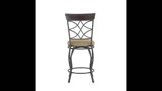 Linon Curves Metallic Brown 24 Inch Counter Bar Stool - The Classy Home