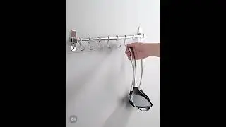 How to Organize Kitchen Utensils-#Ninonly Kitchen Sliding Hooks Stainless Steel Utensil Hanging Rack