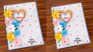 Valentine&rsquo;s day card | How to make valentines day greeting card 