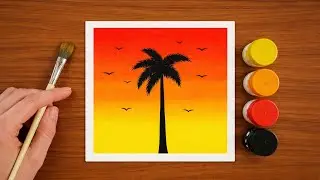 Sunset painting | Poster colour painting | Painting 