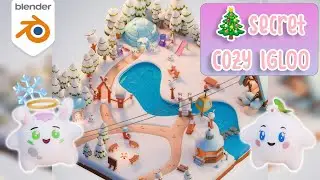I Found a Secret Cozy Igloo in the Snow! - Immersive Blender Scene