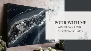 Midnight | Geode Quartz Collection| Epoxy Resin, Crystal Quartz & Obsidian