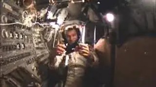 Apollo 10 astronauts Gene Cernan, John Young, and Tom Stafford inside the 