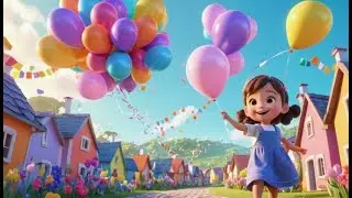 Five Little Balloons Floating Too High | Nursery Rhymes for Kids & Baby Songs