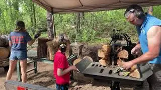Woodyard Wednesday live action log splitting