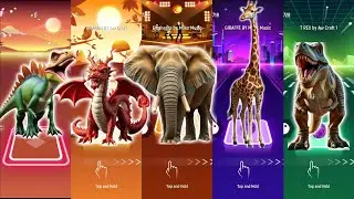 spinosaurus vs dragon vs elephant vs giraffe vs tyrannosaurus rex - tiles hop coffin dance