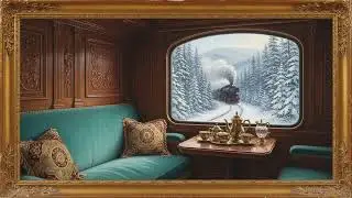 Snowy Winter Forest Train 🚂 | Vintage Frame TV Art | Live Background with Relaxing Music