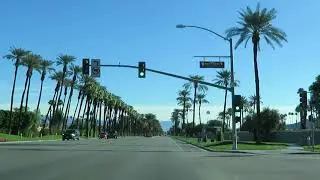Palm tree-lined streets in Palm Desert, California