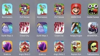 Bowmasters,PVZ Heroes,Mario Run,Zombie Tsunami,Dumb Ways 3,Crowd City,Hungry Dragon