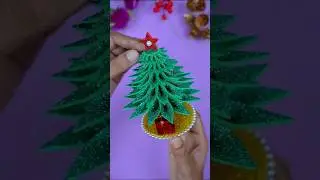 DIY Glitter Foam Christmas Tree 🎄 Easy Handmade Christmas Craft 2025