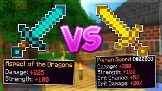 Pigman Sword VS Aspect of the Dragons! (Hypixel Skyblock)