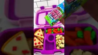 Packing School Lunch with CANDY Food *BENTO Box* Satisfying Video ASMR! 🍕🥕 #shorts #asmr