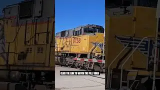 REAR DPU ON A GIANT GRAIN TRAIN ON THE KANSAS SUBDIVISION! UP ACE 8738! #shorts #train #railway