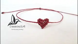 Bracciale con cuore ❤ in macram&eacute; - cuoricino - coraz&oacute;n -