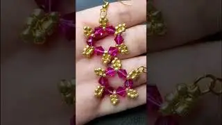 1 minute how to make bicone earrings, super easy to make jewelry with sub