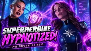 Brunette Superheroine Hypnotized by an Evil Supervillainess