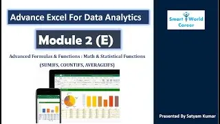 Module 2(E) | Math & Statistical Functions SUMIFS, COUNTIFS, AVERAGEIFS | Advance Excel For DA