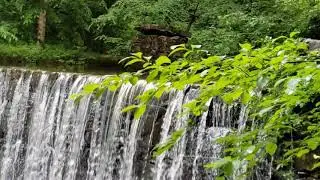 Picturesque Waterfall over an old mill dam, calming white noise to help you sleep