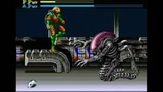 Super Nintendo (Snes) 16-bit Aliens vs Predator Мультик-Заставка, Битва с Боссами