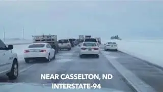 Icy Interstate-94 Near Casselton, North Dakota