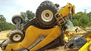 New Holland Combine Harvester Overturned | Shocking Farm Machinery Accident