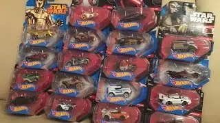 Hotwheels Star Wars cars . Full set of 18 character cars Looking At Toys exclusive video