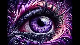 Calming Rain Sound with a Purple Psychedelic Eyeball Wallpaper / Background