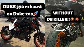 DUKE 390 bs6 EXHAUST INSTALLED ON DUKE 200 bs6🔥WITHOUT DB KILLER !!!💥🔥