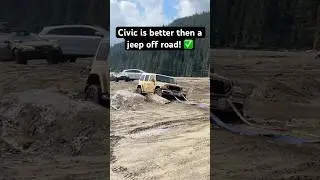 Моя Honda Civic с лифтом подвески &mdash; настоящая убийца джипов 😎 #внедорожник #ездапогрязи #4x4 #неу...