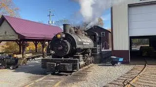 Pioneer tunnel driving a steam engine for the first time