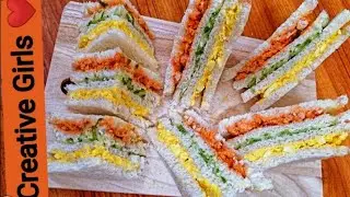 Triple Layers Club Sandwiches Party Ideas & lunchbox Idea Recipe - Creative Girls #clubsandwich