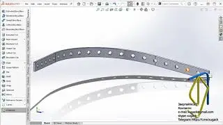Curve Driven pattern for the holes SolidWorks Масив отворів вздовж кривої в солідворкс