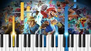 Super Smash Bros. Ultimate - Main Theme - EASY Piano Tutorial