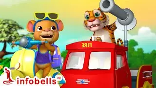 Pom Pom School Bus Bandide Nodi - Playing Vehicle Toys | Kannada Rhymes & Cartoons | Infobells