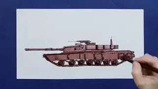 How to draw a US M1 Abrams tank