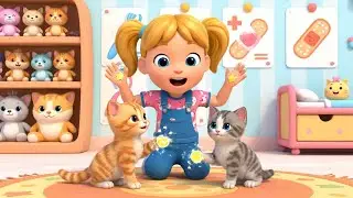 Three Kittens Visit the Animal Doctor | 3D Animated Nursery Rhyme for Kids