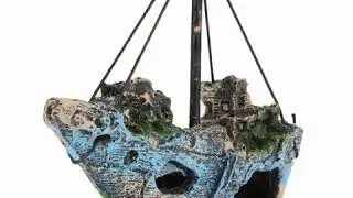 Pirate Ship Rotten Boat Small Net Boat Aquarium Landscaping Fish Tank Glass Cylinder Scene