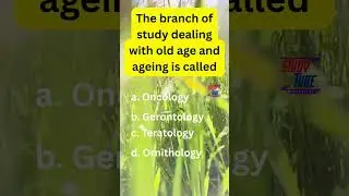 The branch of study dealing with old age and ageing is called. #generalknowledge #quiz #gkquiz